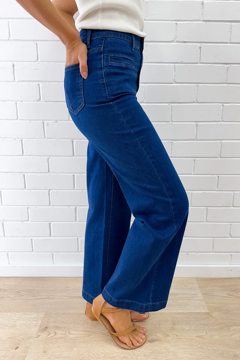 Daisy Wide Leg Jeans - Dark Denim - Image 26