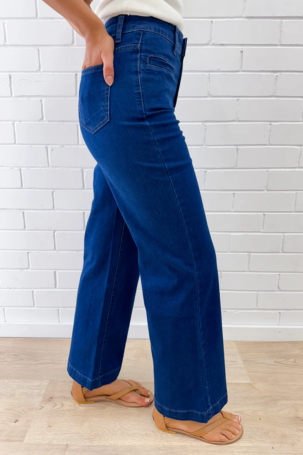 Daisy Wide Leg Jeans - Dark Denim - Image 30