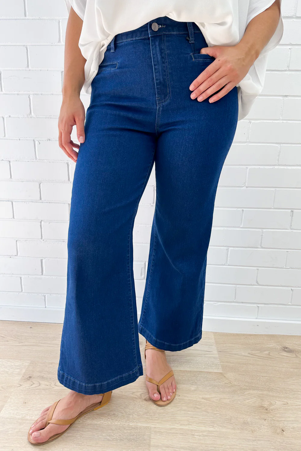 Daisy Wide Leg Jeans - Dark Denim - Image 34