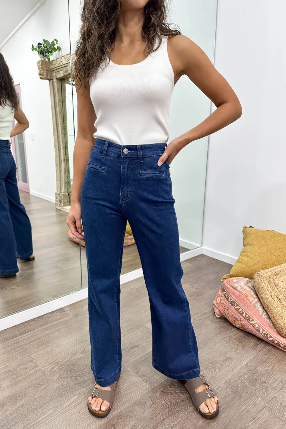Daisy Wide Leg Denim Jeans - Image 7