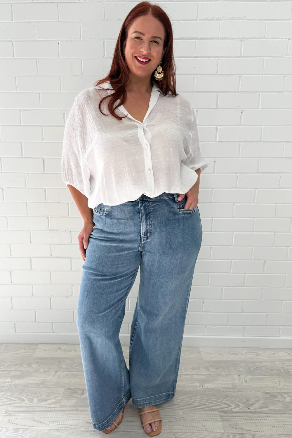 Daisy Wide Leg Jeans - Denim - Image 10