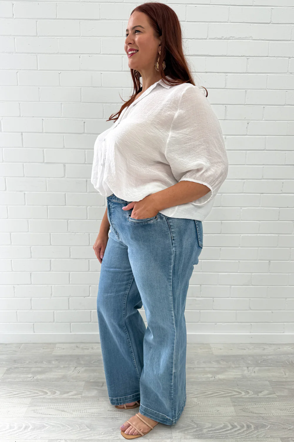 Daisy Wide Leg Jeans - Denim - Image 11