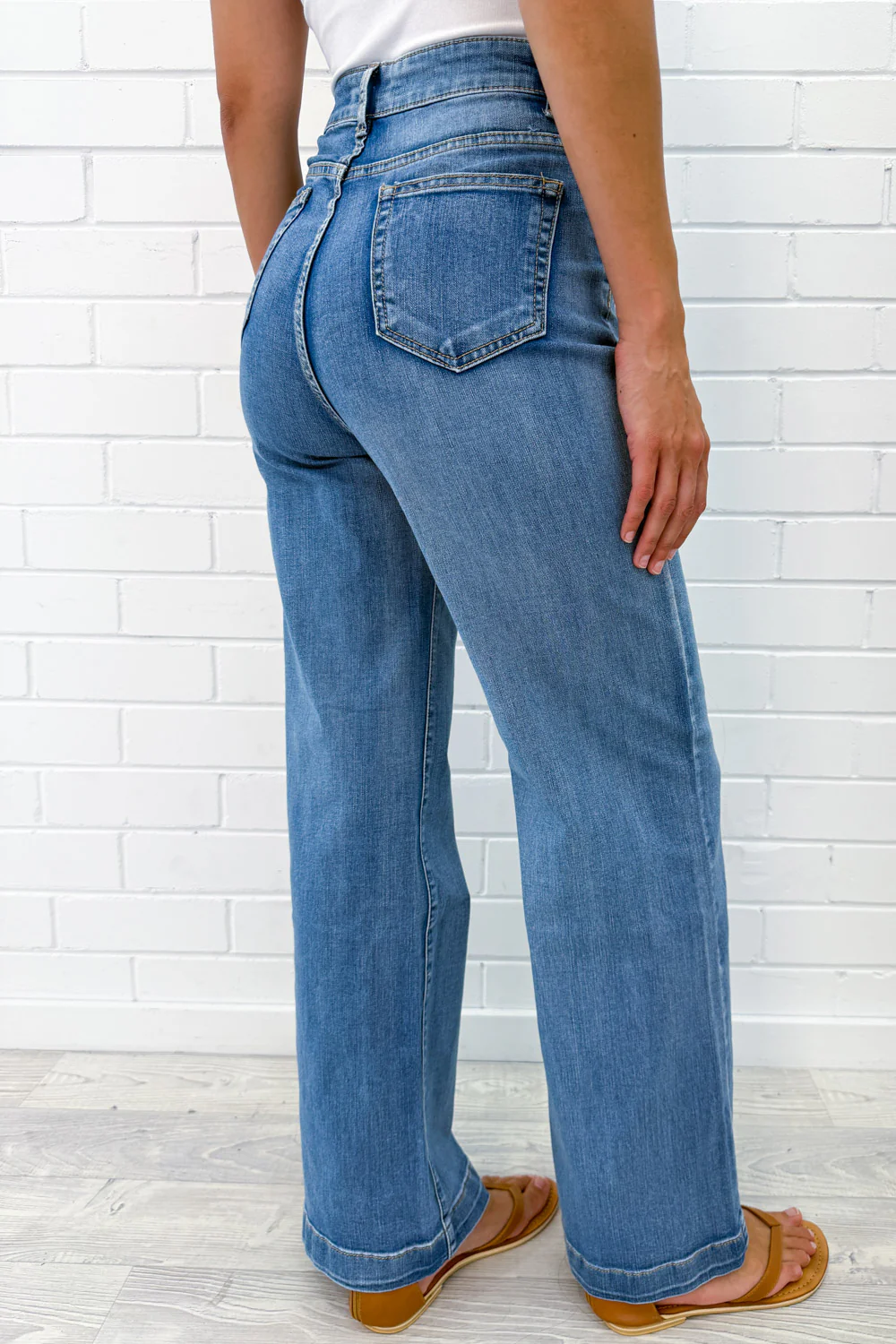 Daisy Wide Leg Jeans - Denim - Image 6