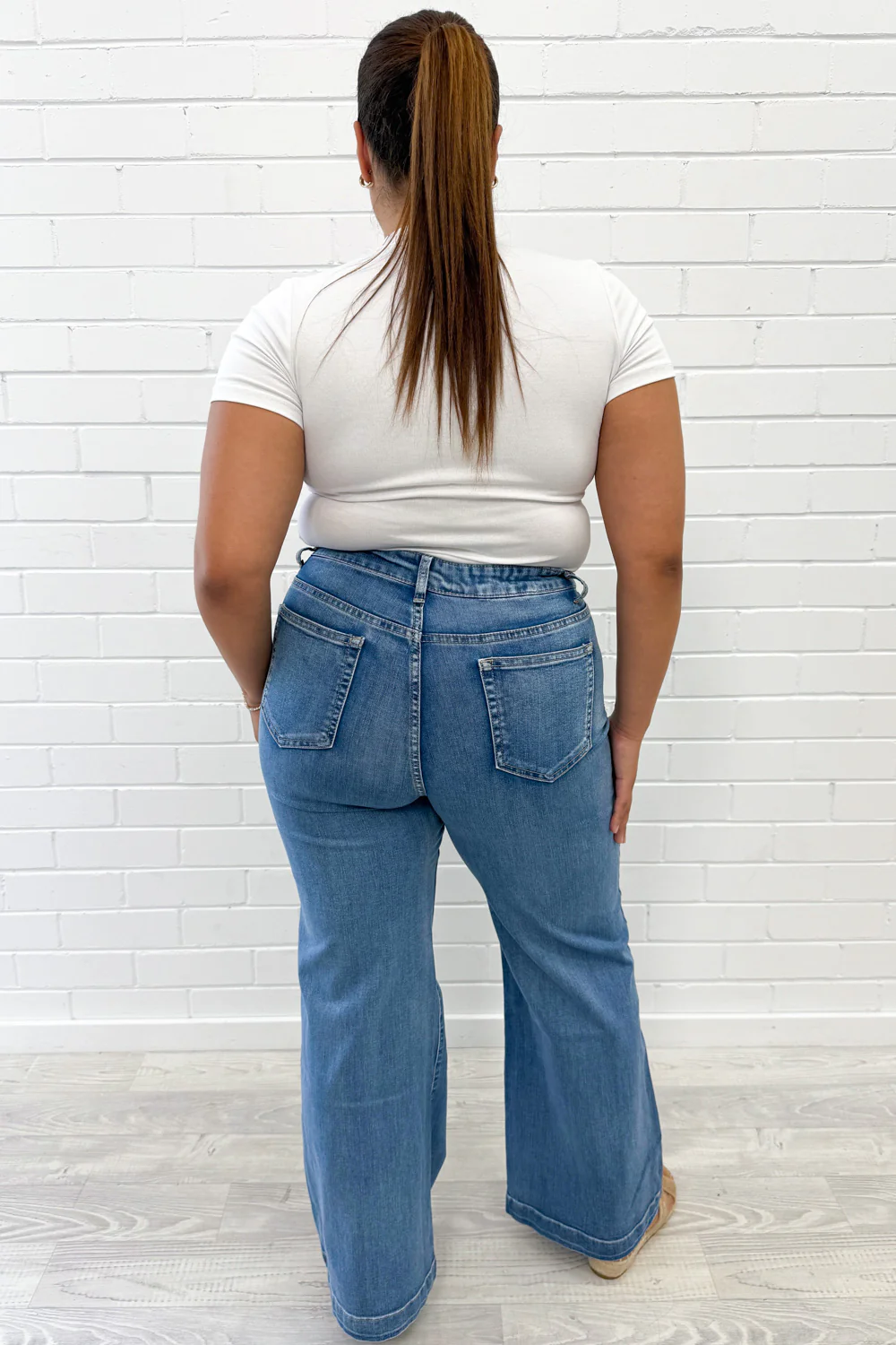 Daisy Wide Leg Jeans - Denim - Image 8