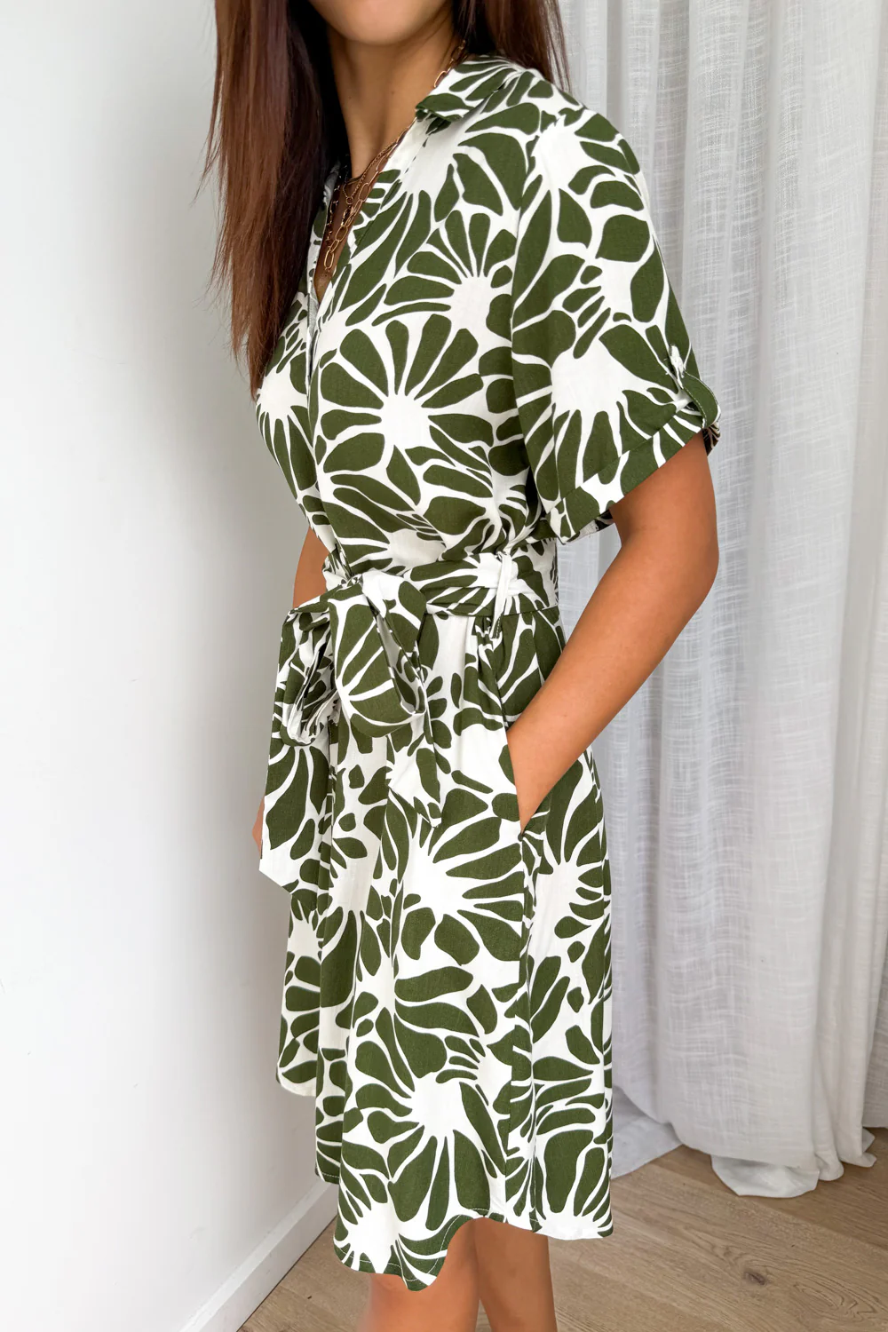 Darcia Dress - Green Leaf - Image 4