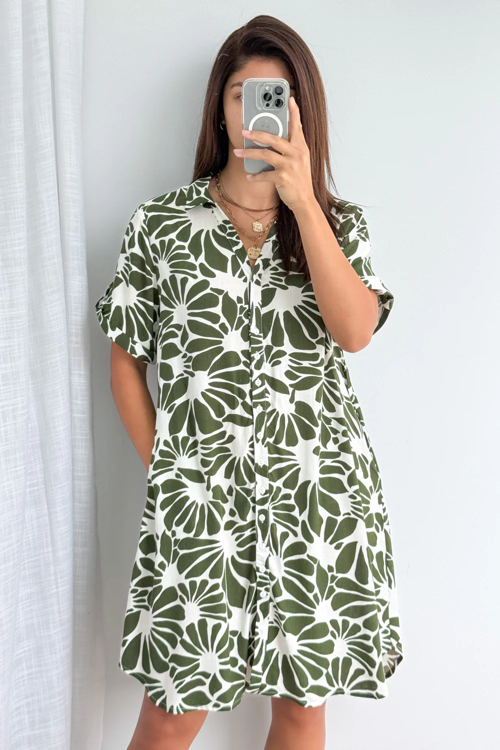 Darcia Dress - Green Leaf - Image 6