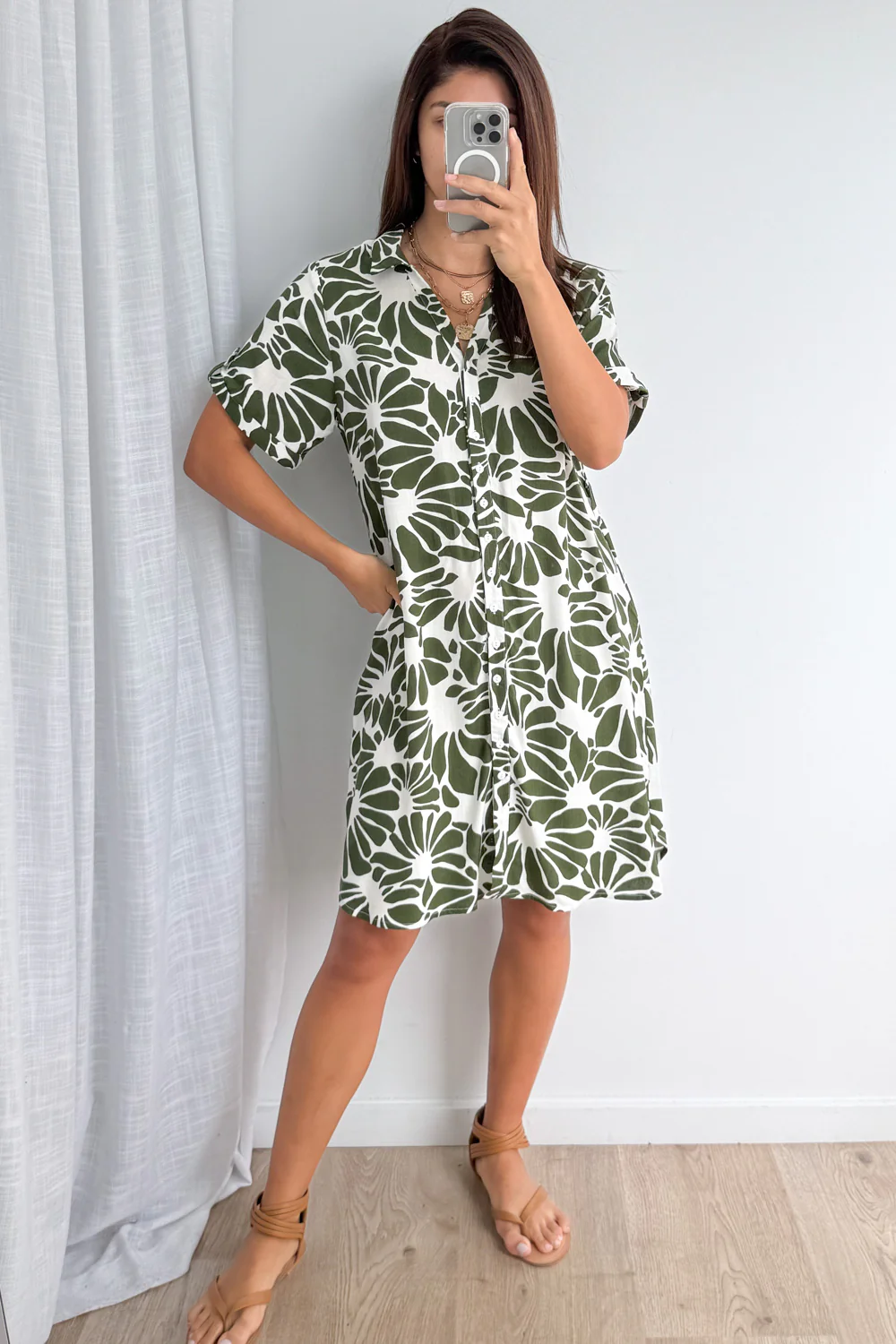Darcia Dress - Green Leaf - Image 7