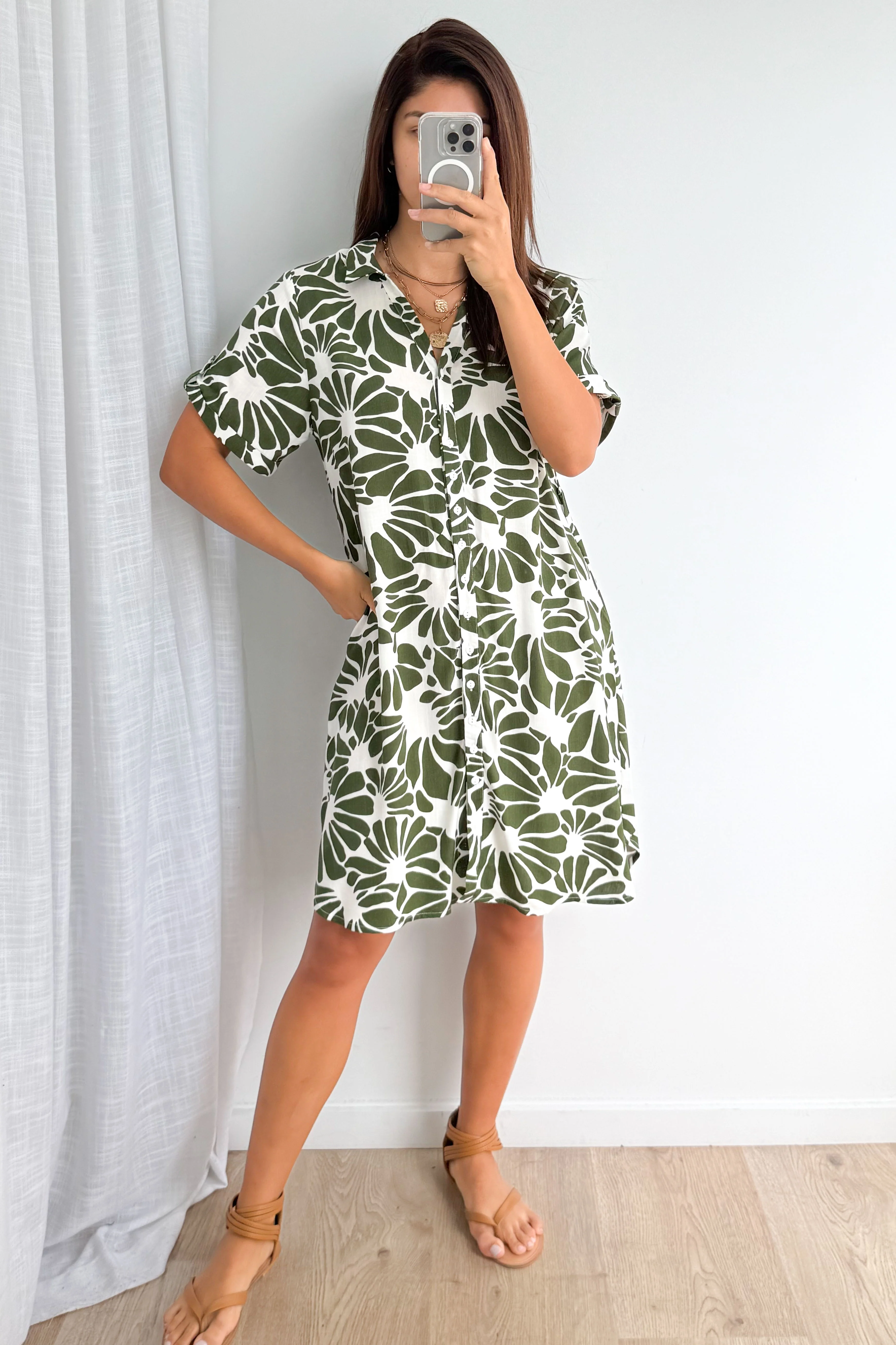 Darcia Dress - Green Leaf - Image 13