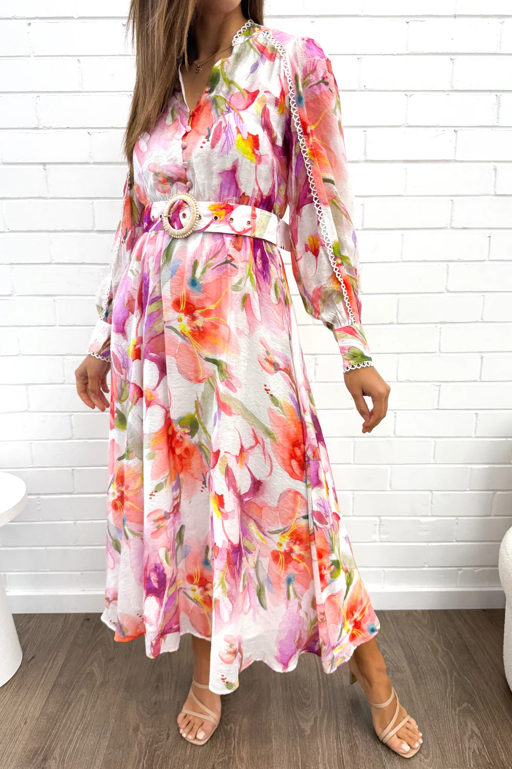 Delilah Dress - Peach Purple Floral - Image 10