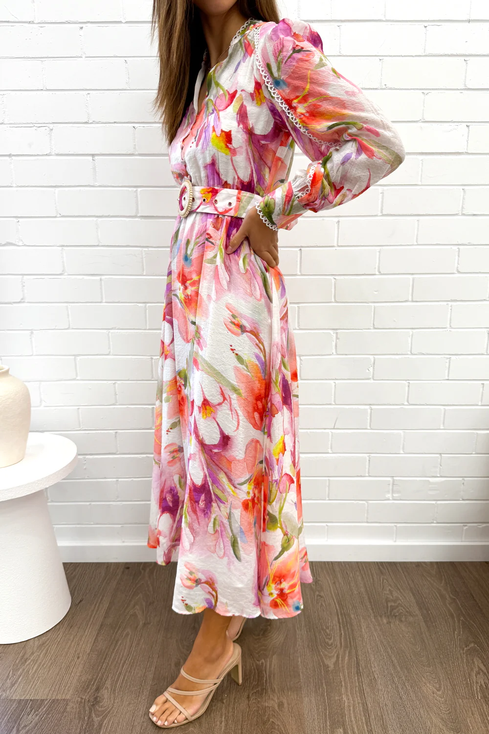 Delilah Dress - Peach Purple Floral - Image 11