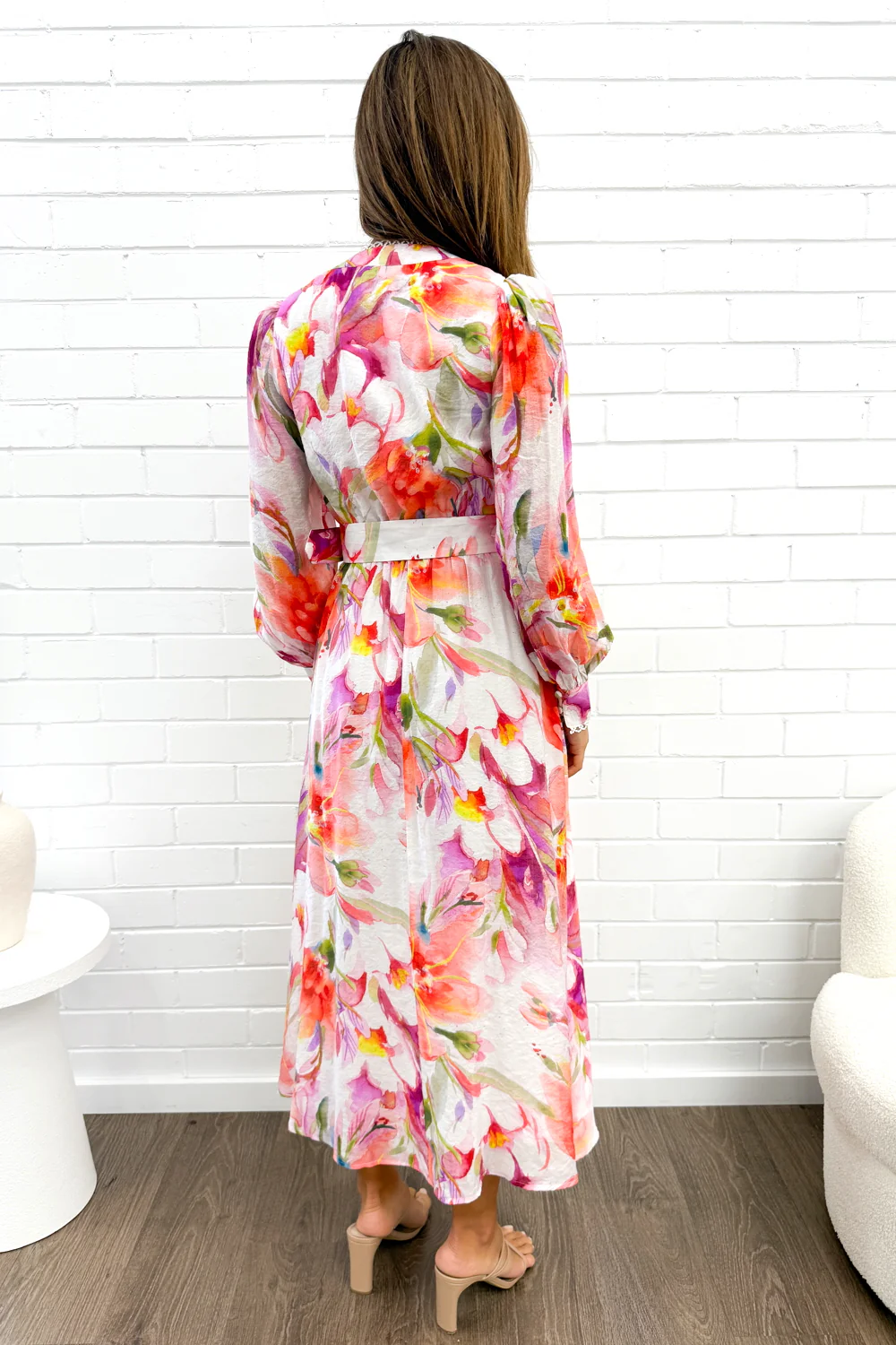 Delilah Dress - Peach Purple Floral - Image 13