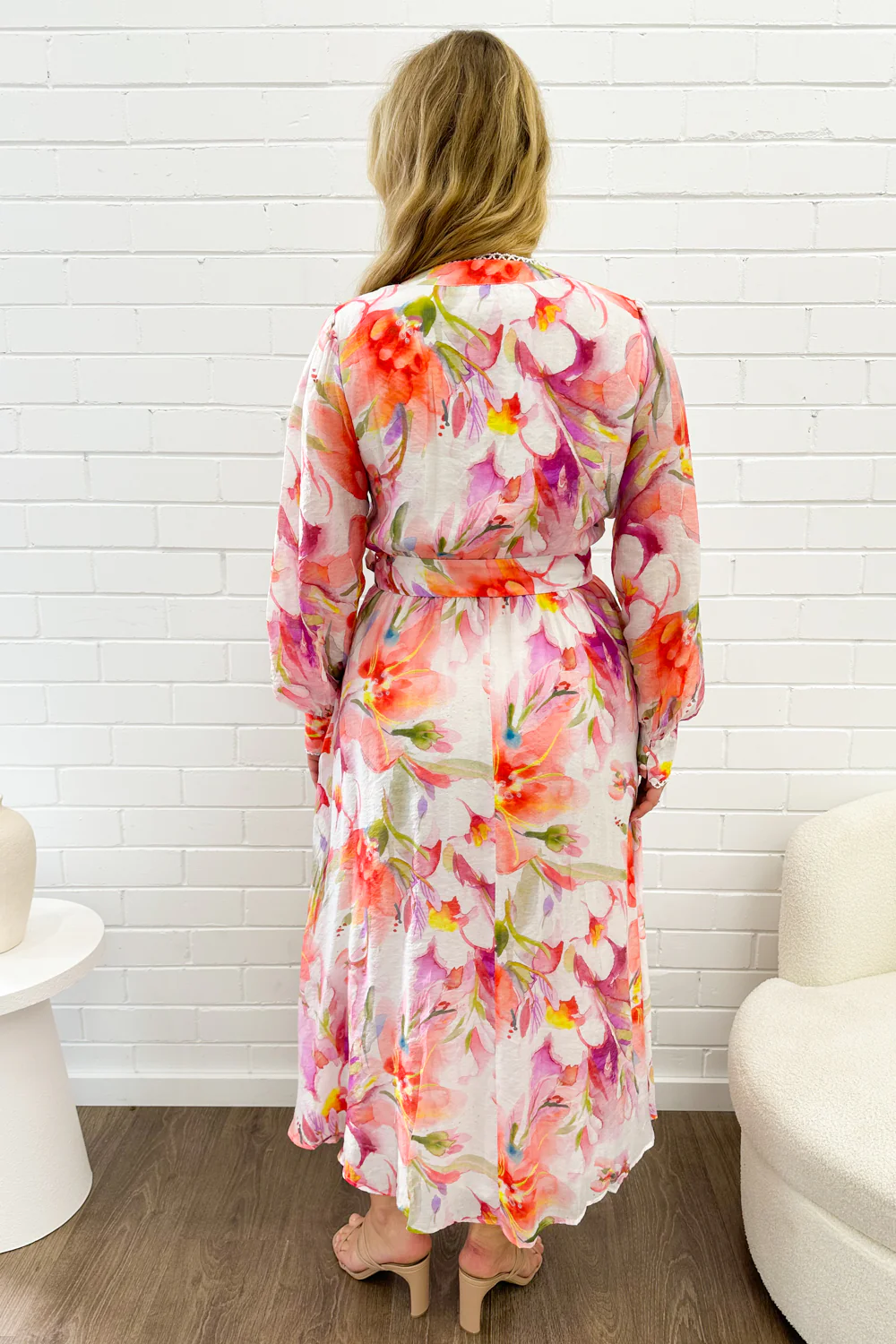 Delilah Dress - Peach Purple Floral - Image 16