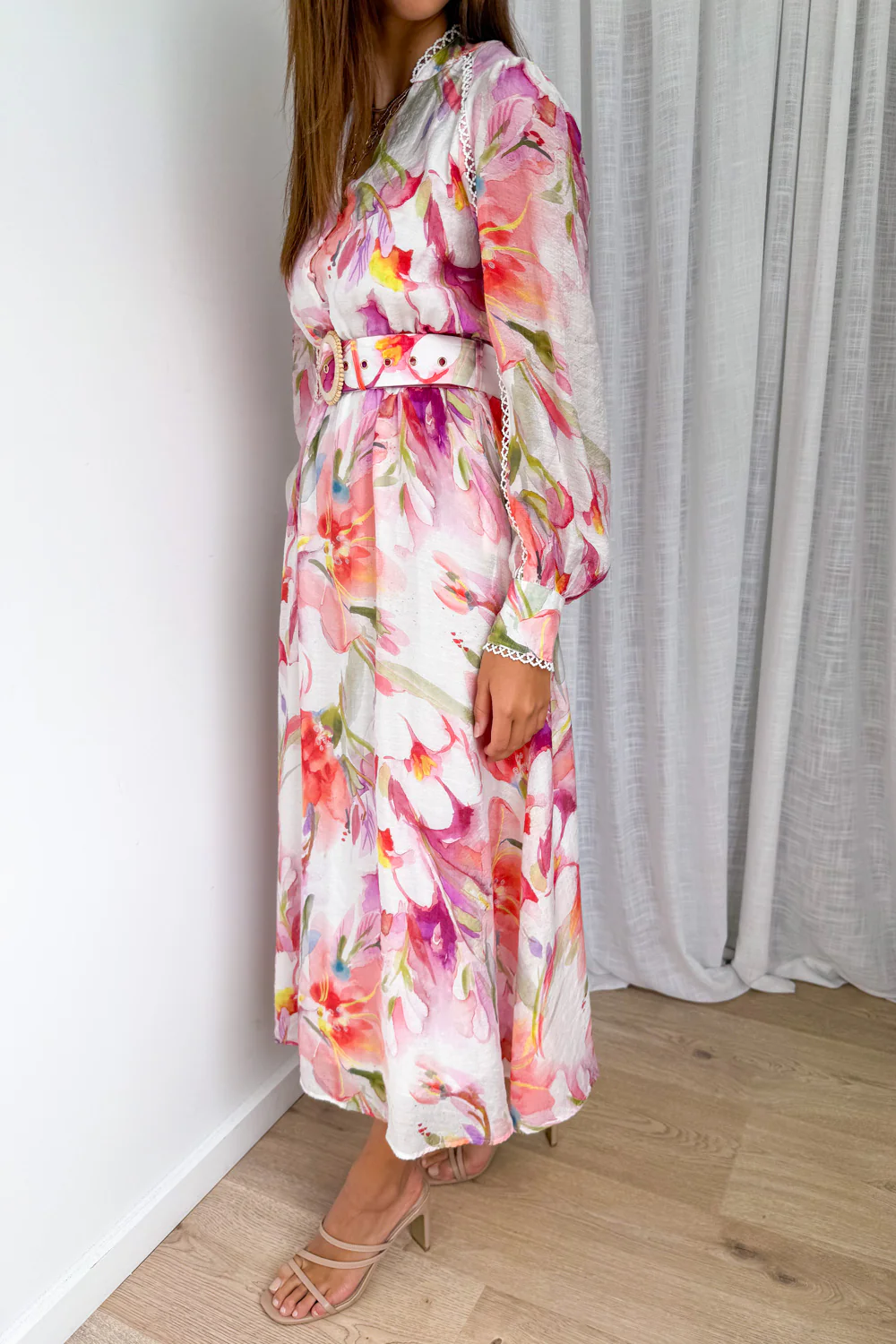 Delilah Dress - Peach Purple Floral - Image 3