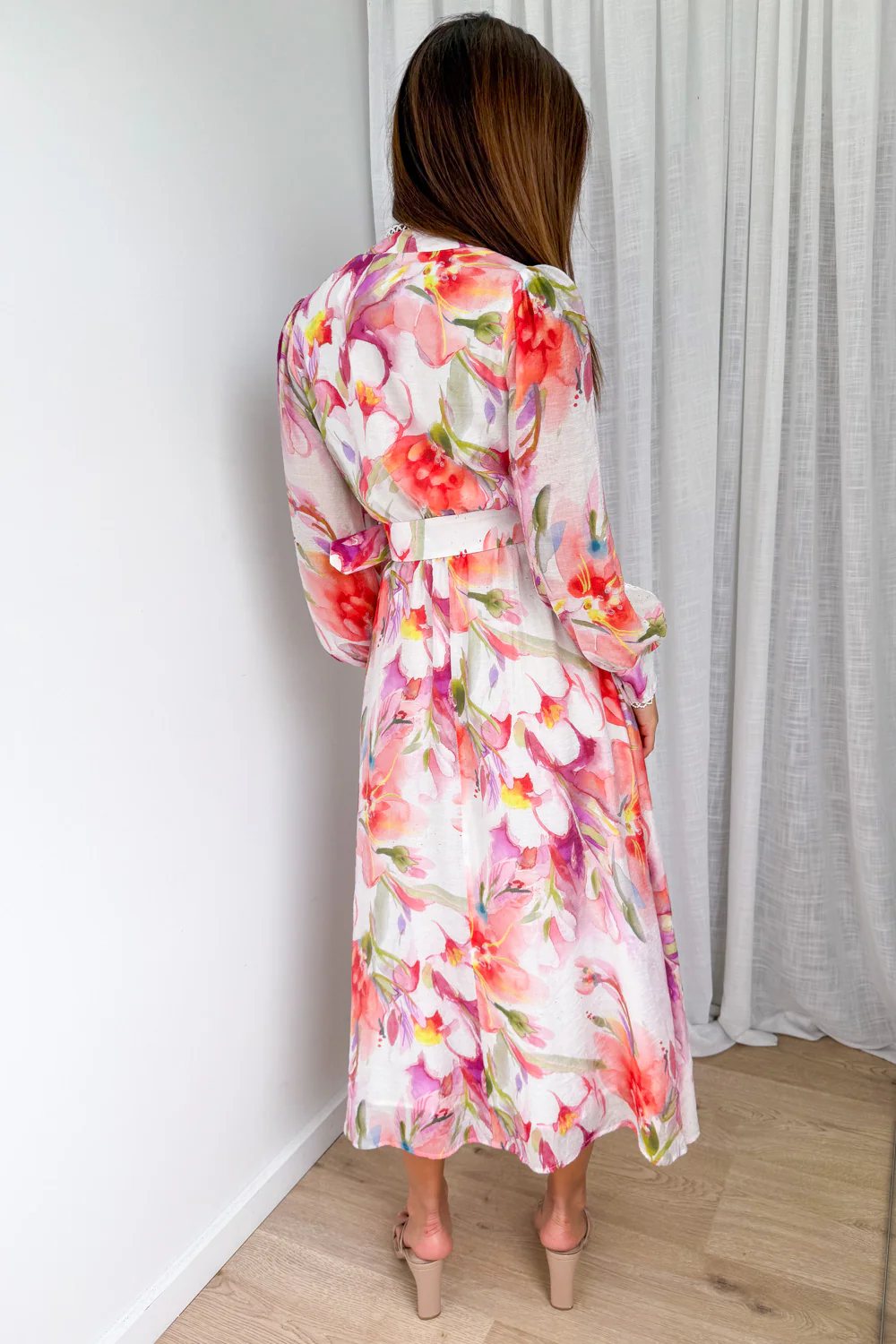 Delilah Dress - Peach Purple Floral - Image 5