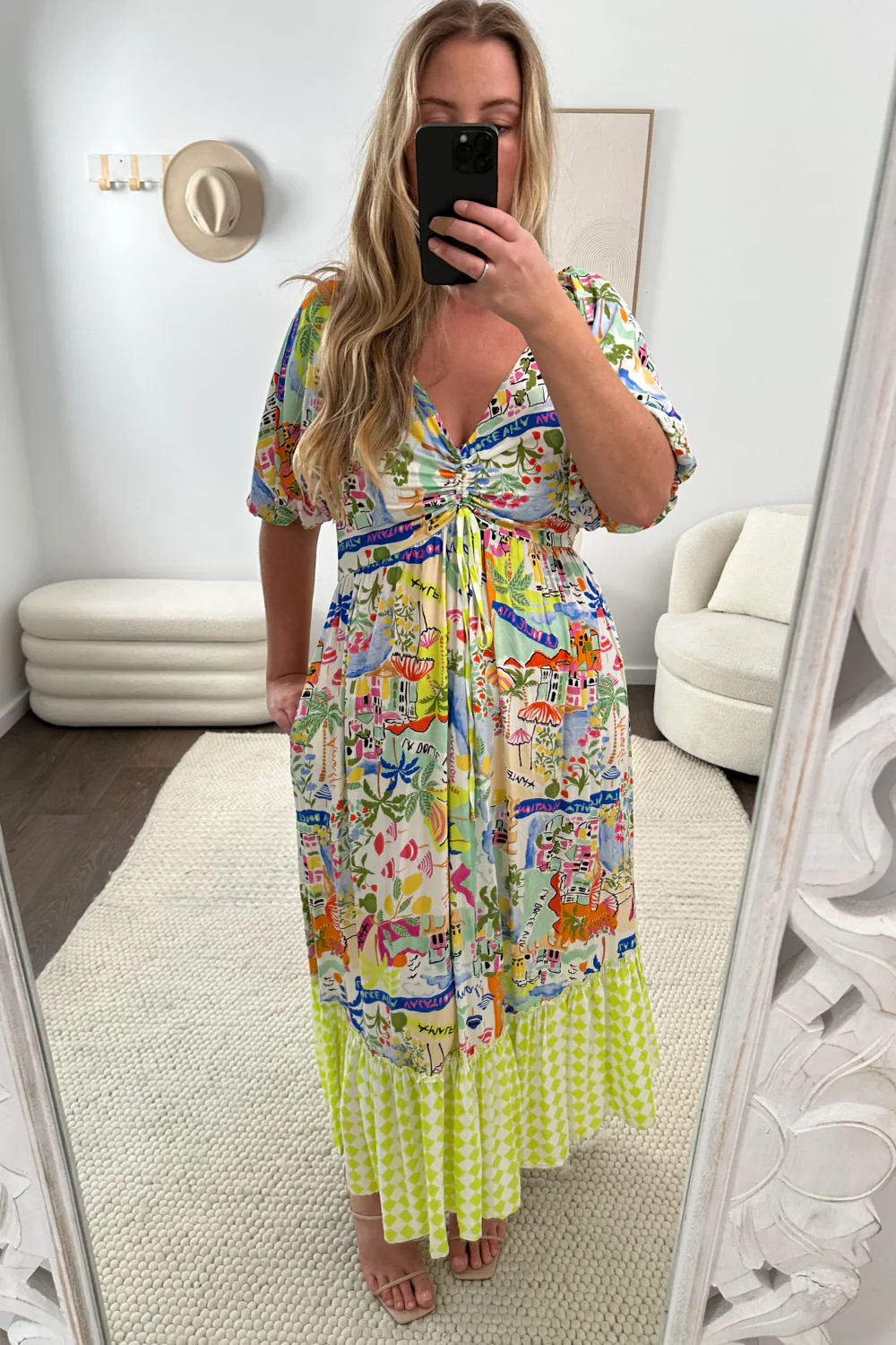 Dolce Dress - Blue Yellow Print - Image 11