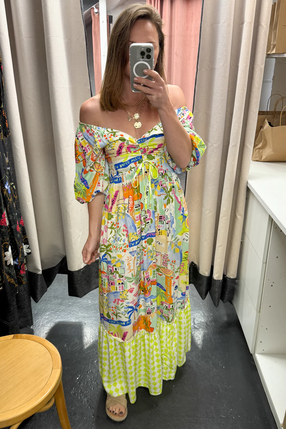 Dolce Dress - Blue Yellow Print - Image 13