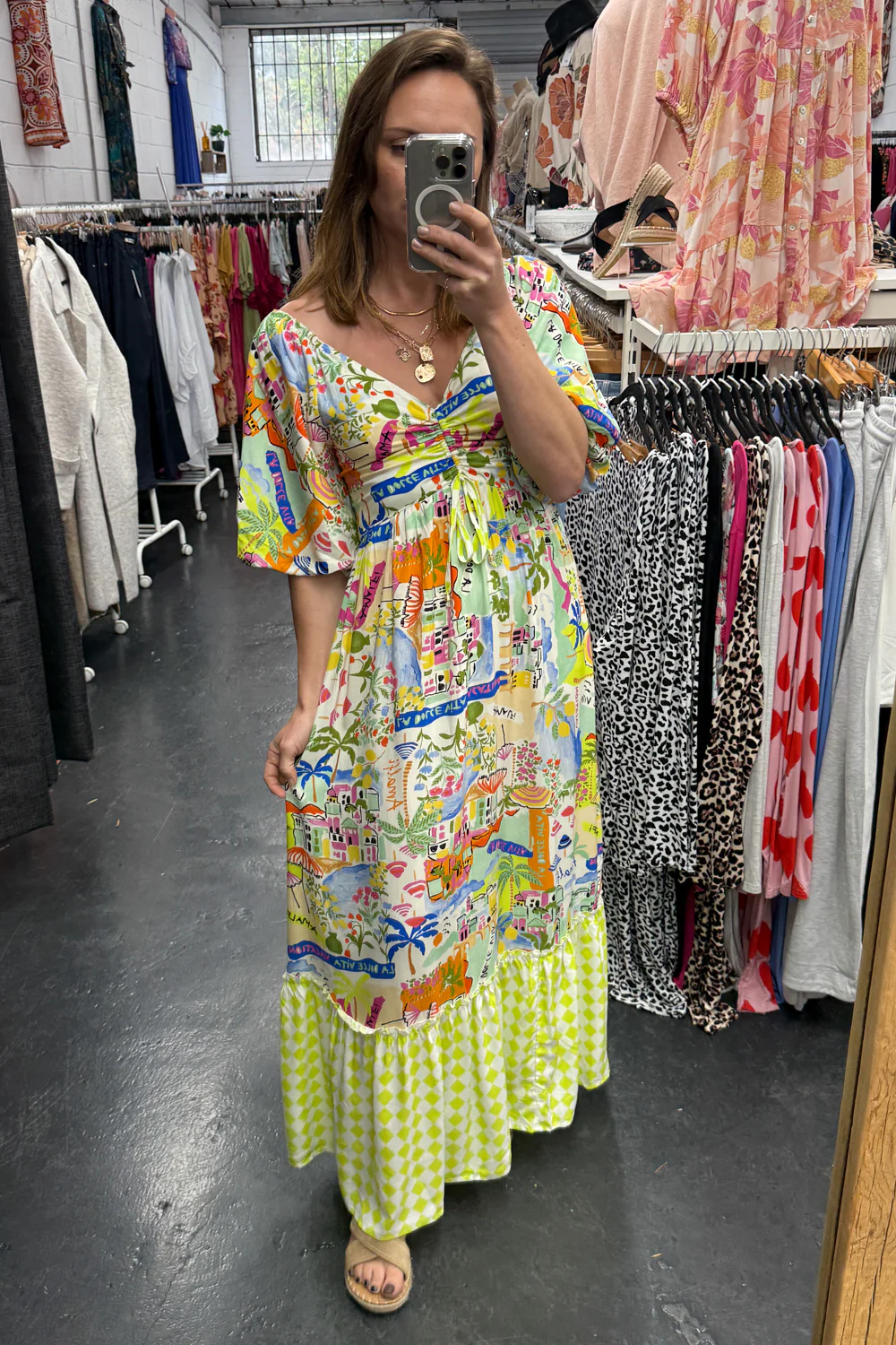 Dolce Dress - Blue Yellow Print - Image 2