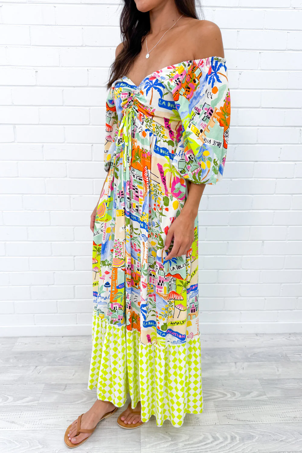 Dolce Dress - Blue Yellow Print - Image 4