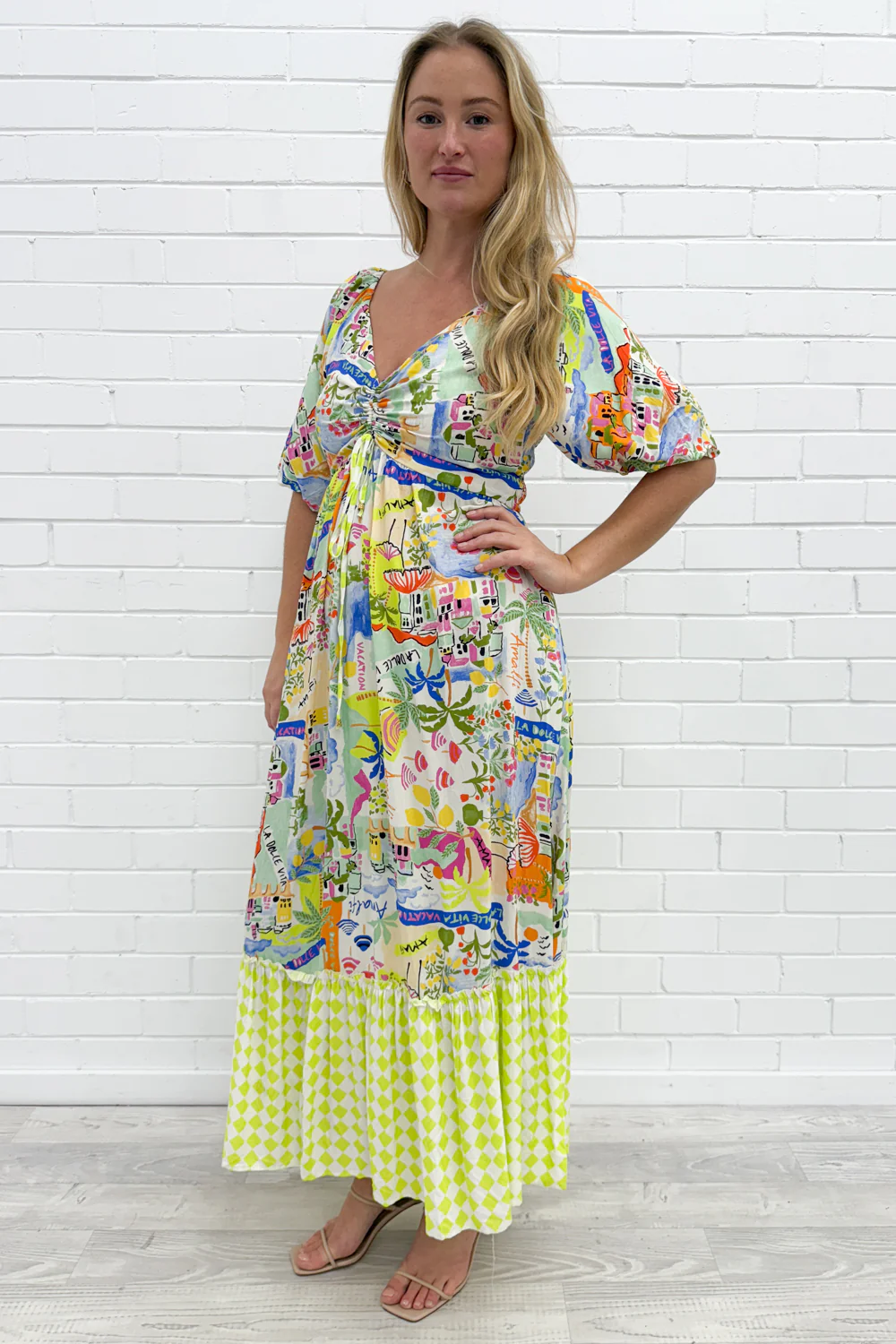 Dolce Dress - Blue Yellow Print - Image 8