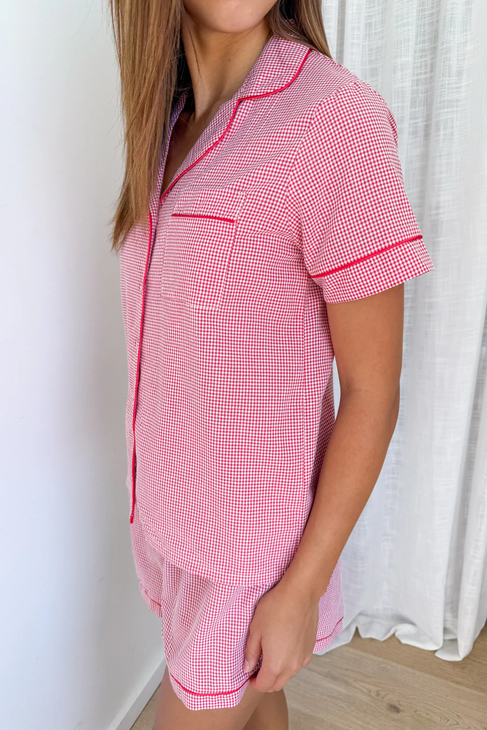 Dreamers Short Sleep Set - Red Gingham - Image 6