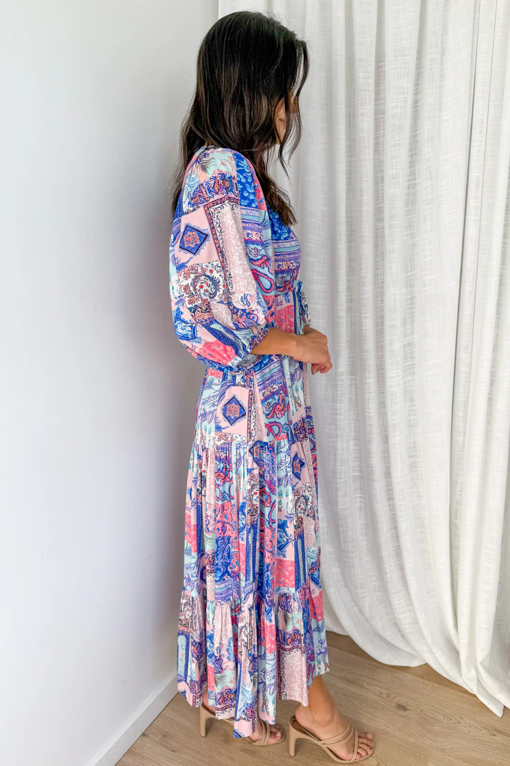 Dune Dress - Blue Pink Patchwork - Image 8