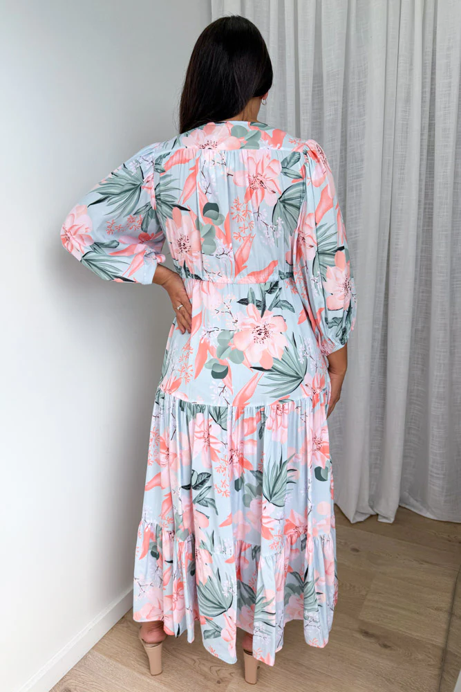 Dune Dress - Mint Coral Flower - Image 14