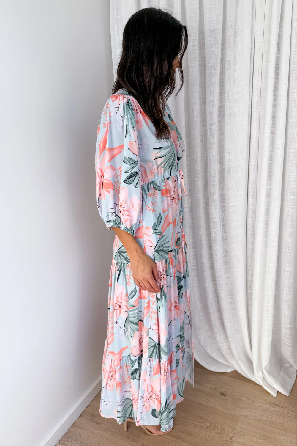 Dune Dress - Mint Coral Flower - Image 6