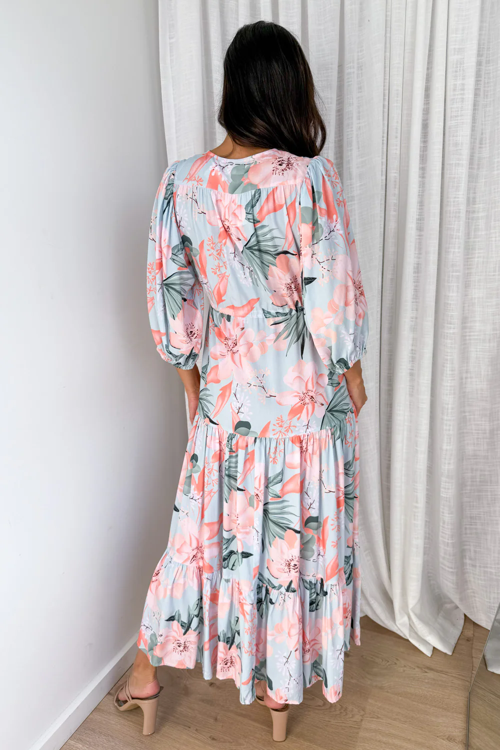 Dune Dress - Mint Coral Flower - Image 7