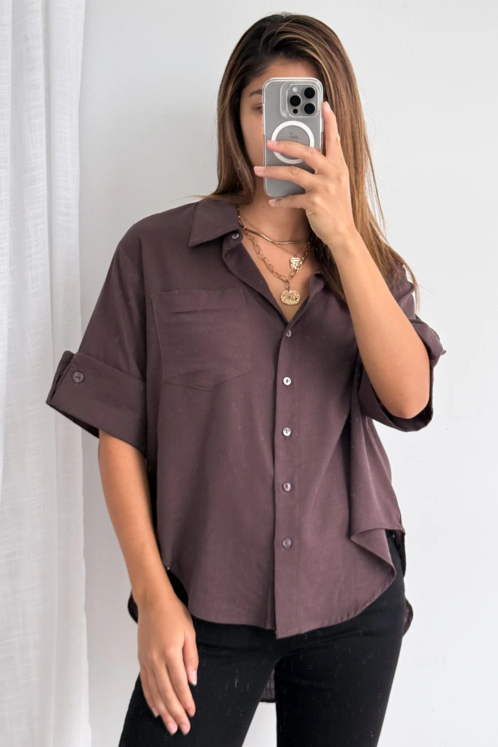 Dylan Shirt - Chocolate - Image 9