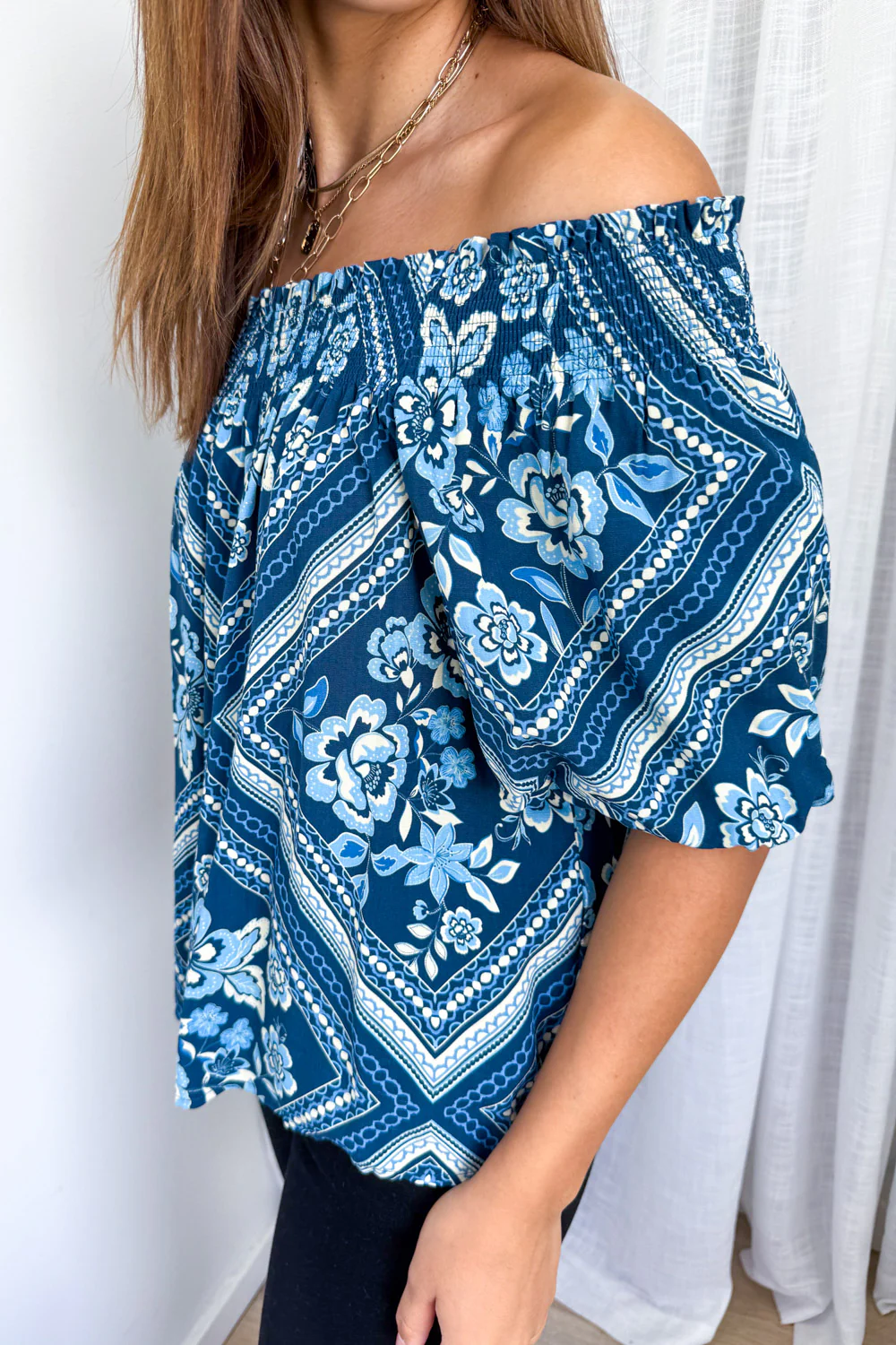 Ella Top - Blue Tile - Image 5