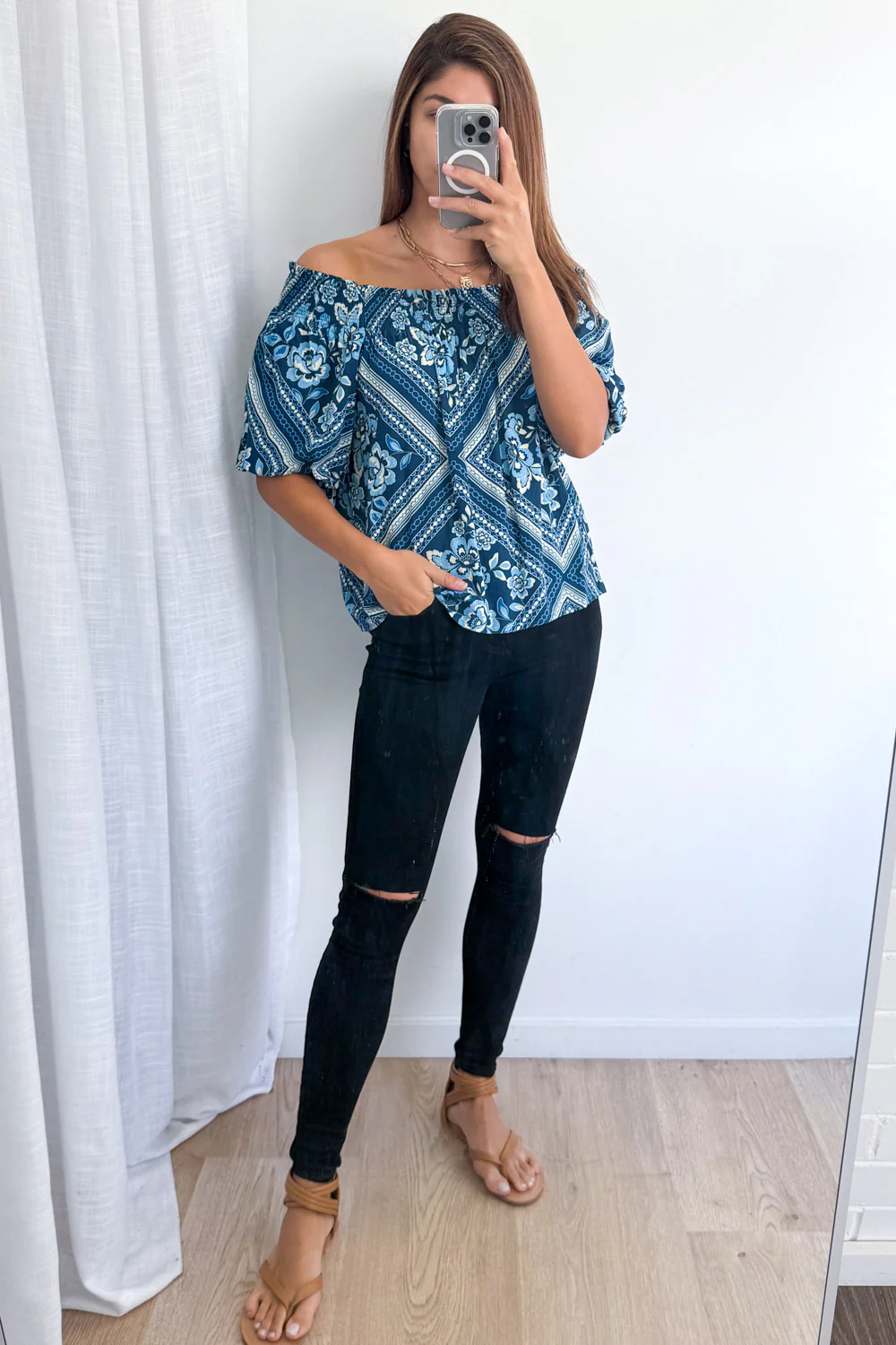 Ella Top - Blue Tile - Image 9