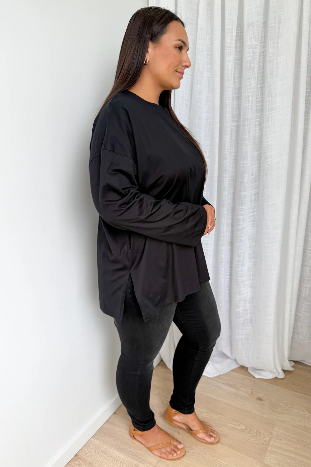 Elsie Long Sleeve Tee - Black - Image 11