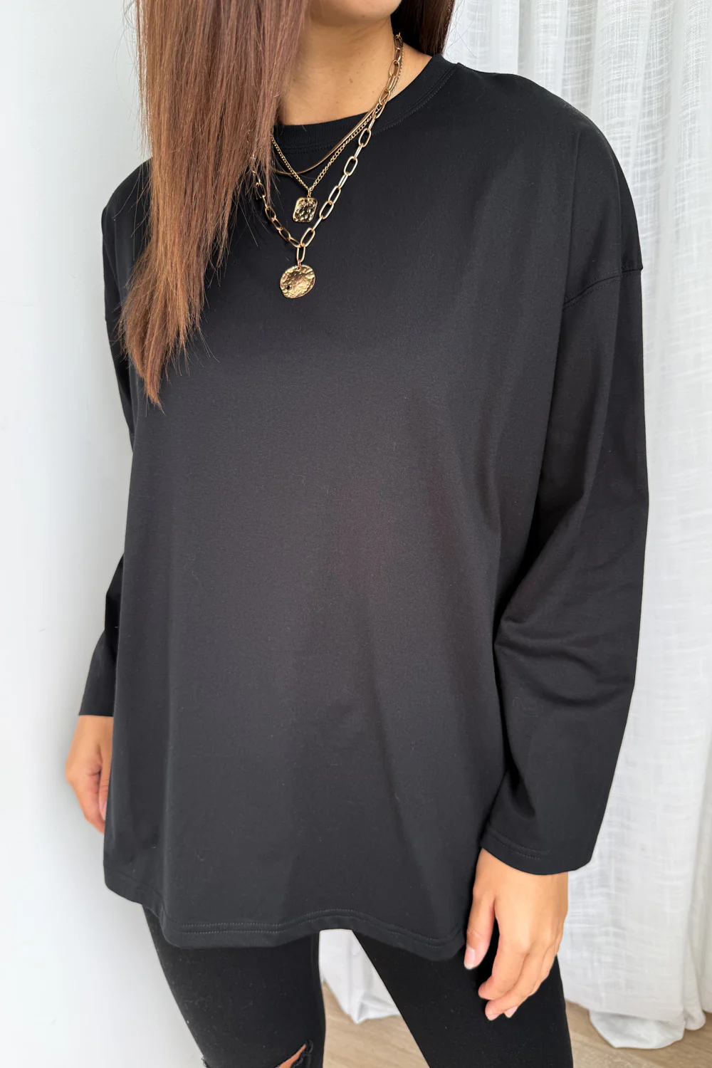 Elsie Long Sleeve Tee - Black - Image 4