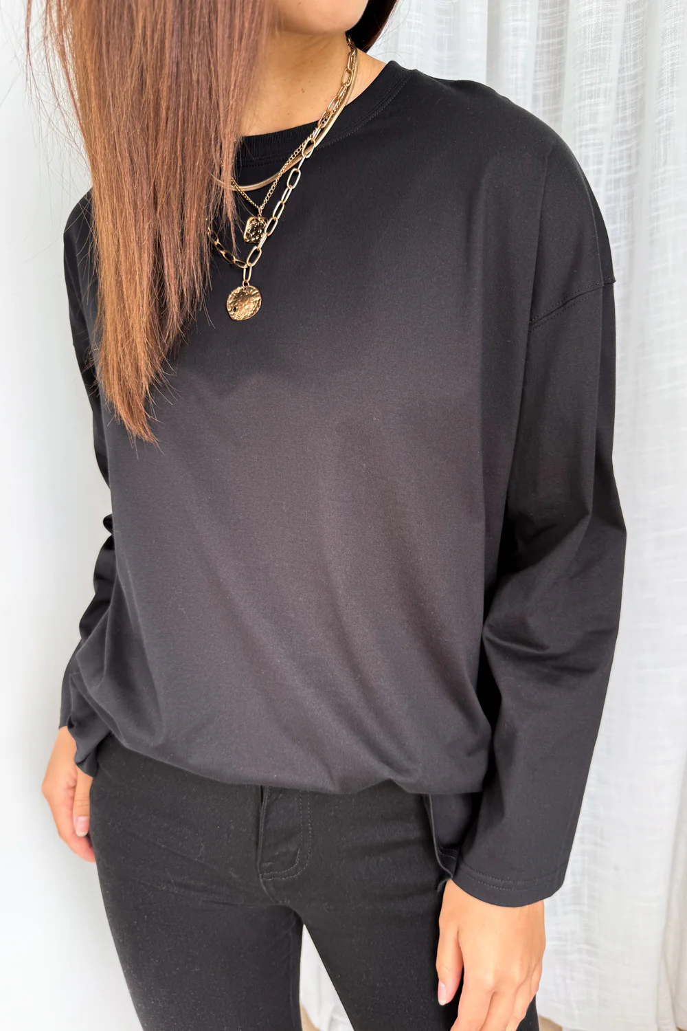Elsie Long Sleeve Tee - Black - Image 5
