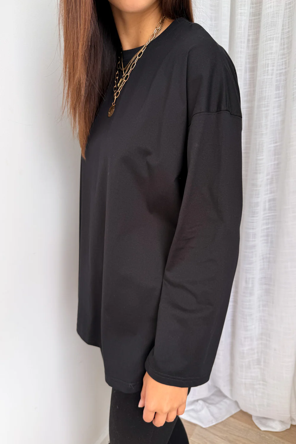 Elsie Long Sleeve Tee - Black - Image 7