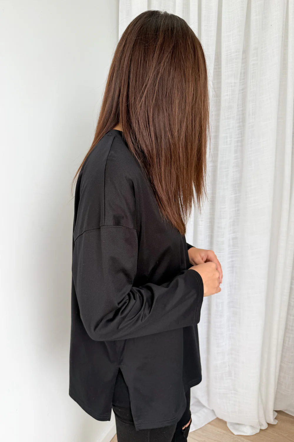 Elsie Long Sleeve Tee - Black - Image 8