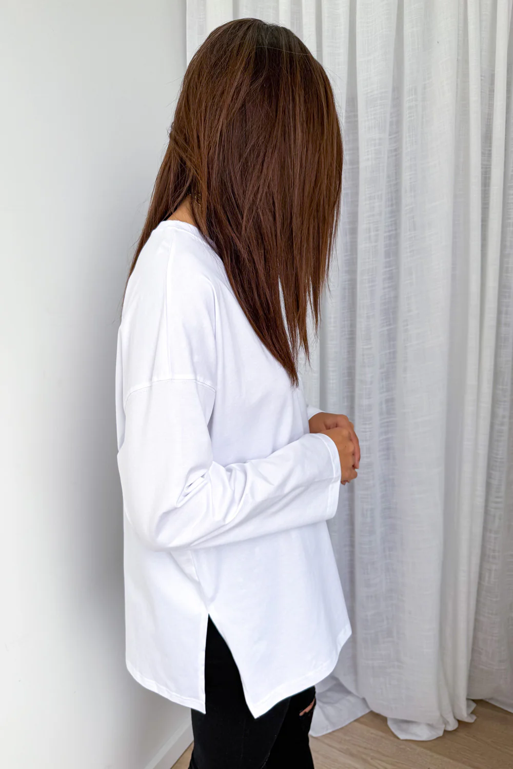 Elsie Long Sleeve Tee - White - Image 10