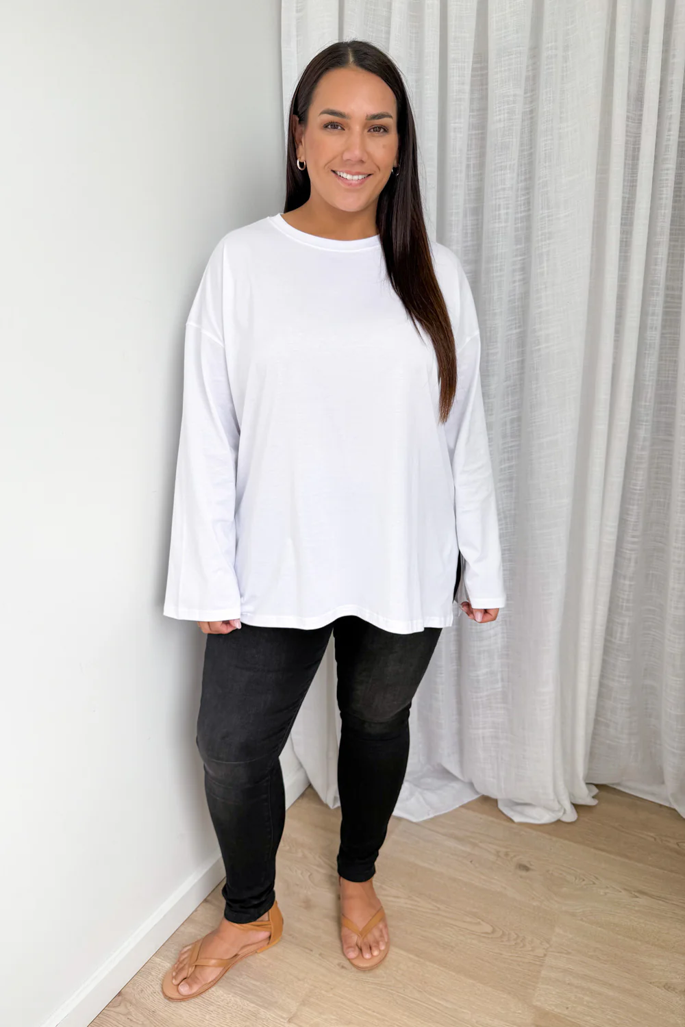 Elsie Long Sleeve Tee - White - Image 12