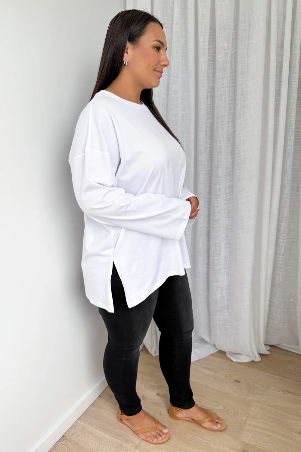 Elsie Long Sleeve Tee - White - Image 14