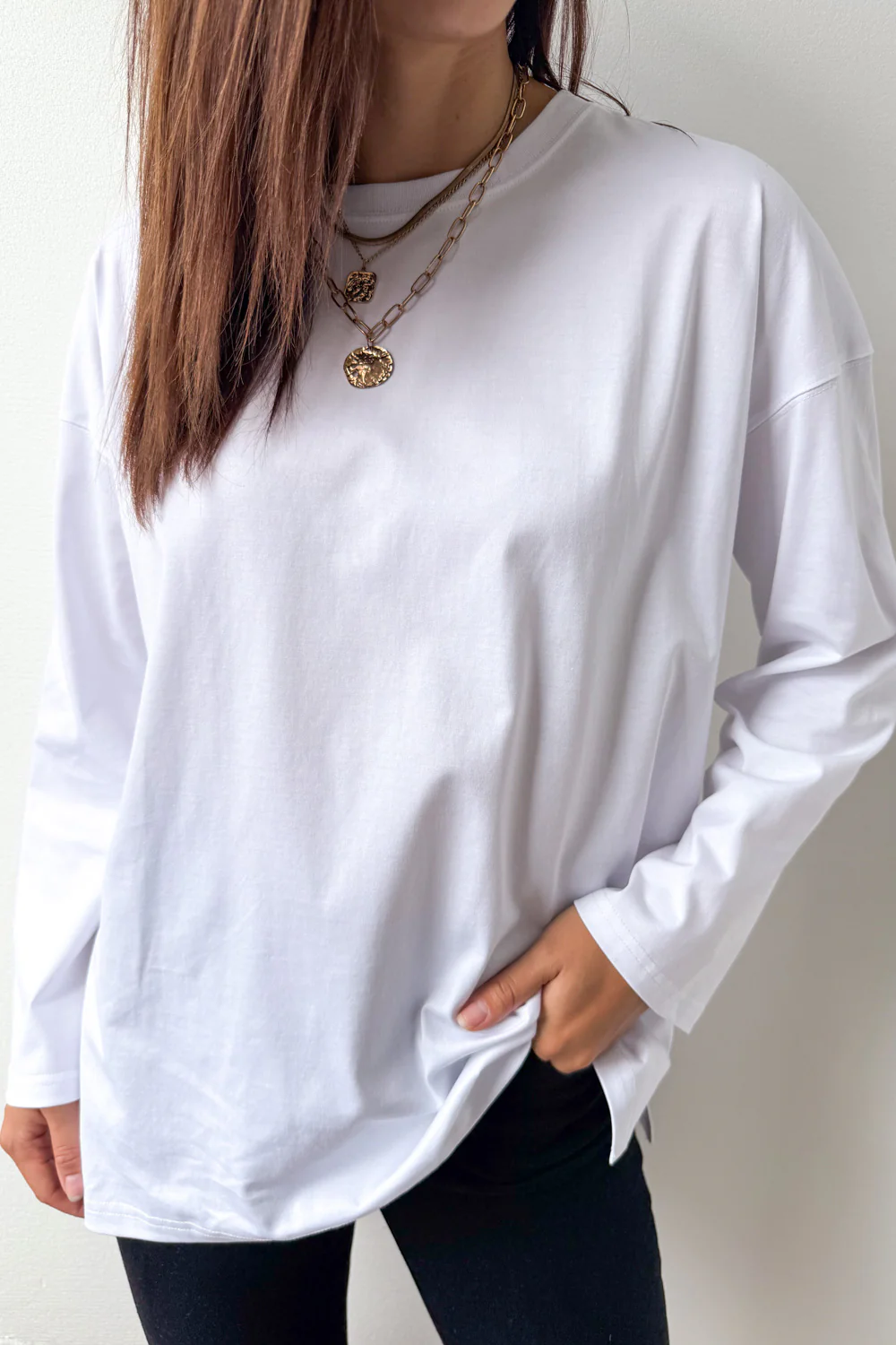 Elsie Long Sleeve Tee - White - Image 3