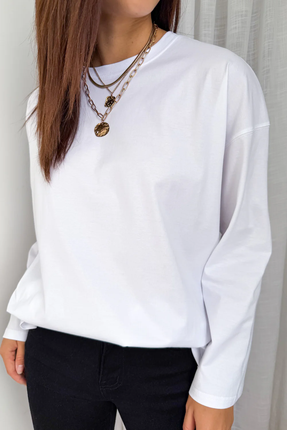 Elsie Long Sleeve Tee - White - Image 4
