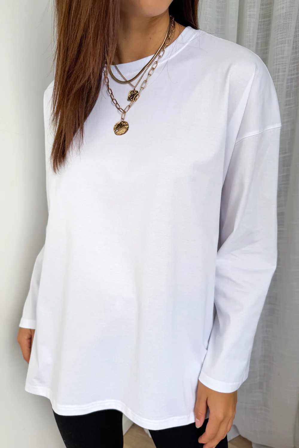 Elsie Long Sleeve Tee - White - Image 5