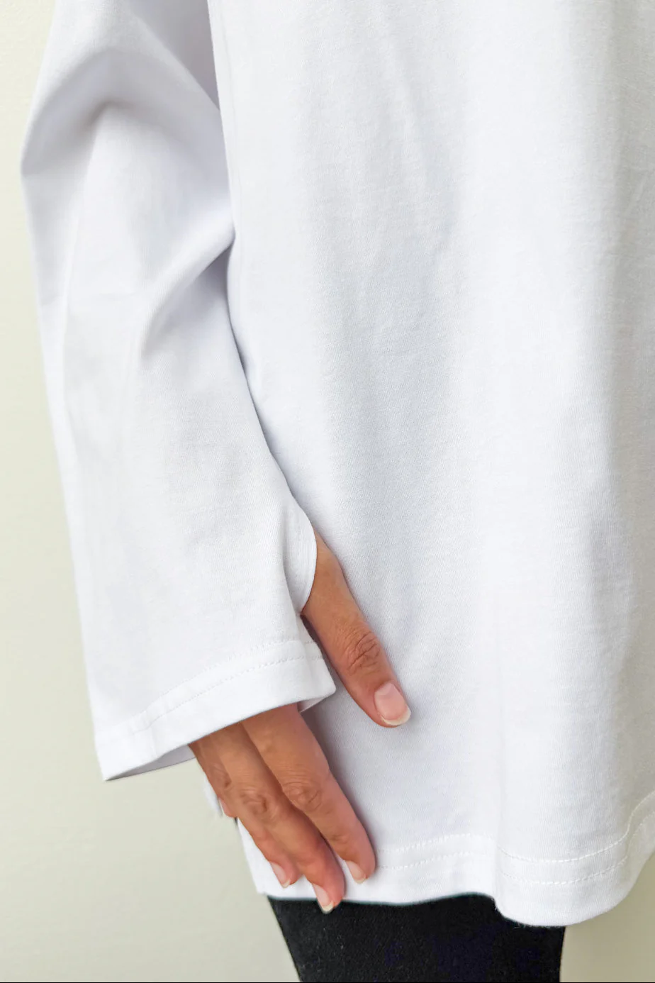 Elsie Long Sleeve Tee - White - Image 6