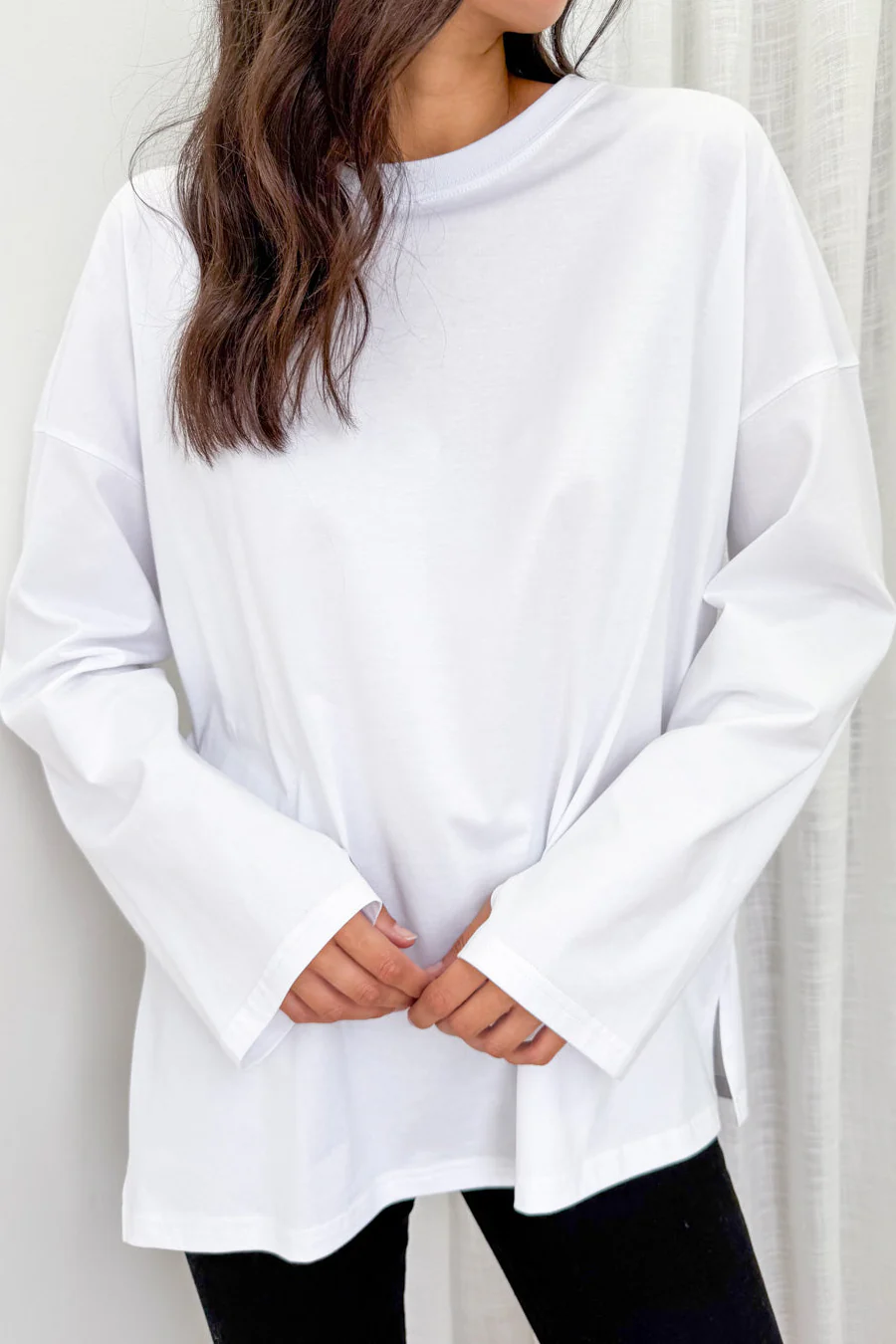 Elsie Long Sleeve Tee - White - Image 7