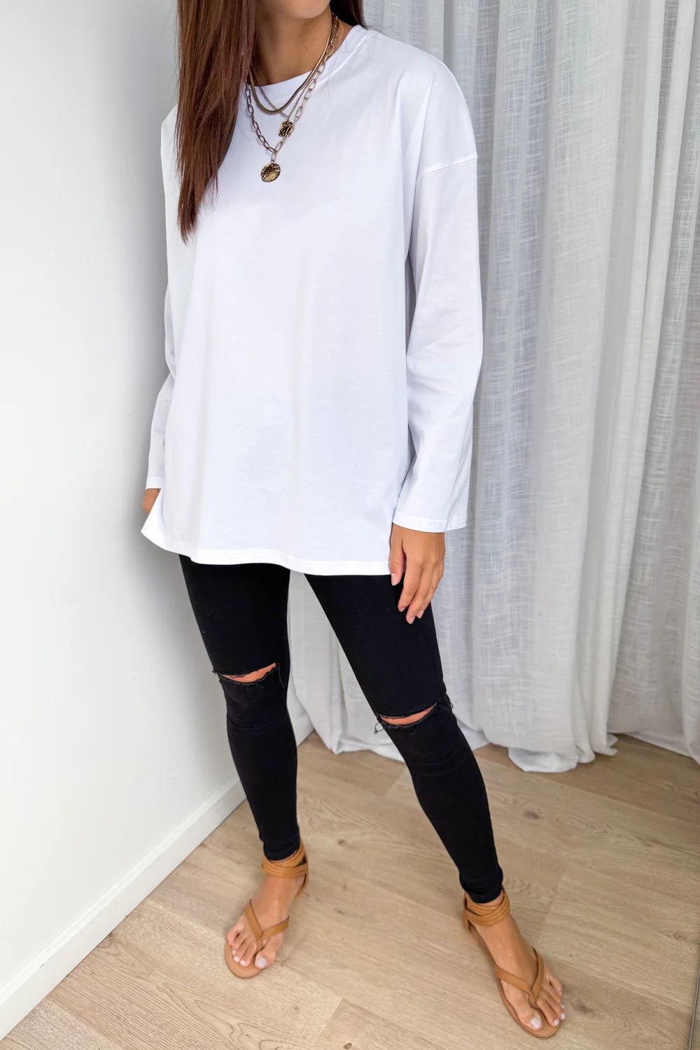 Elsie Long Sleeve Tee - White - Image 8