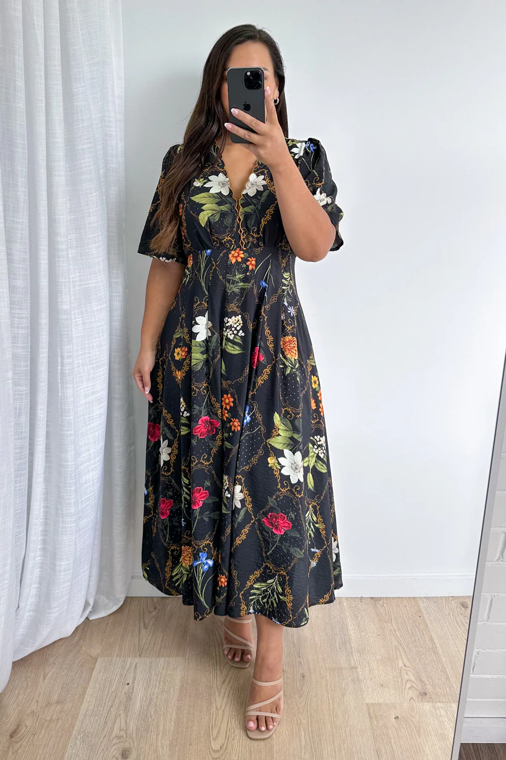 Esmeray Dress - Black Floral - Image 10