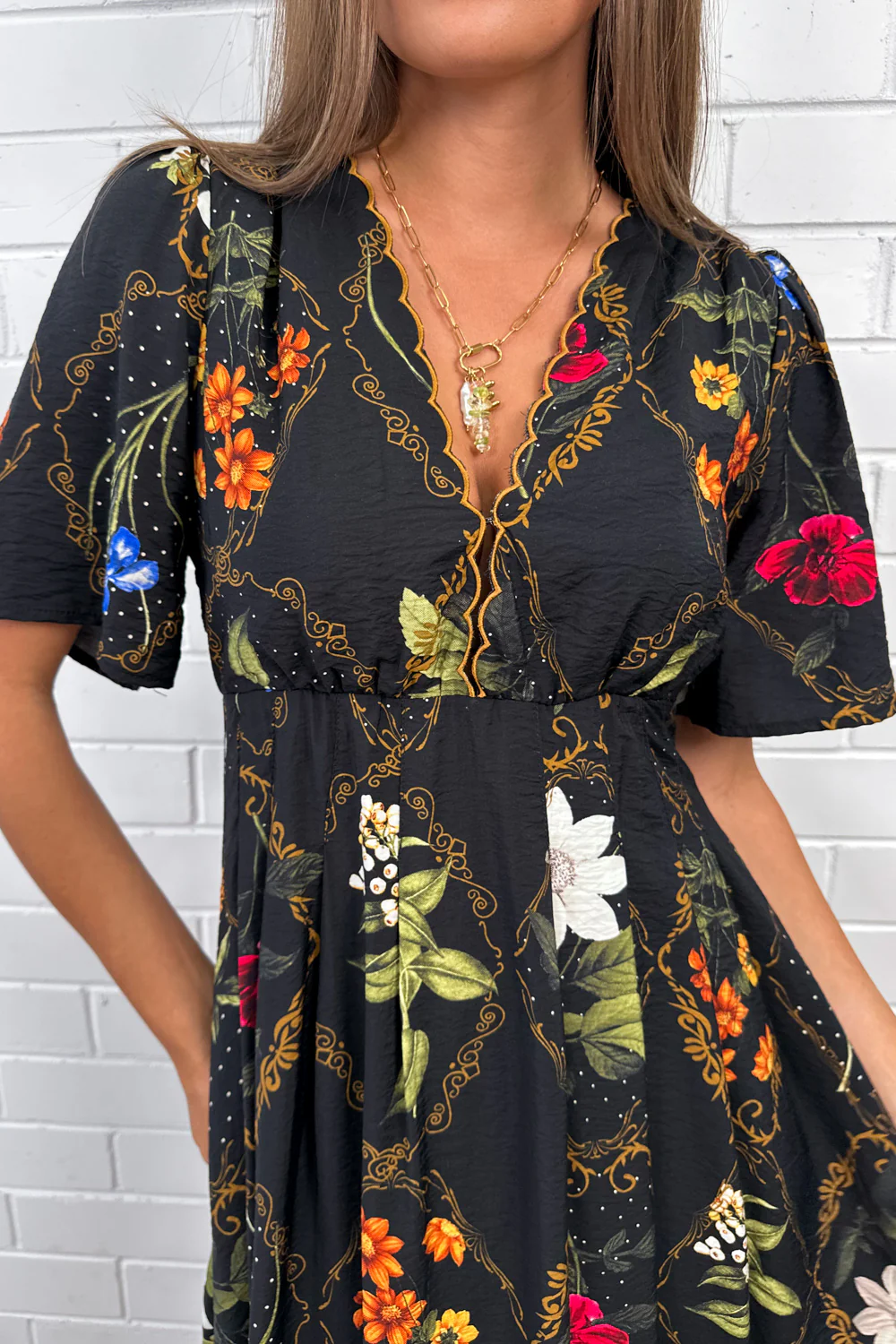 Esmeray Dress - Black Floral - Image 2