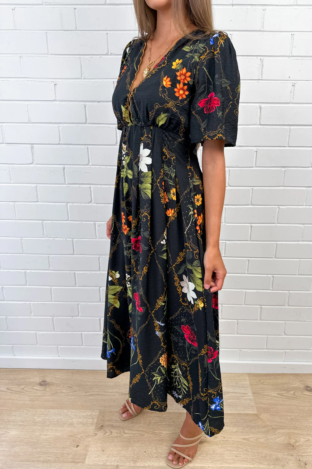 Esmeray Dress - Black Floral - Image 3