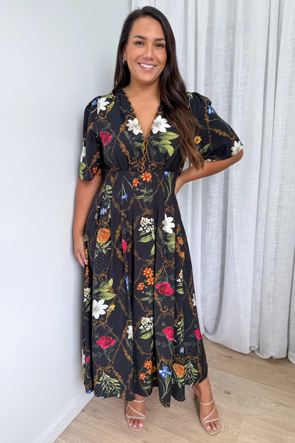Esmeray Dress - Black Floral - Image 6