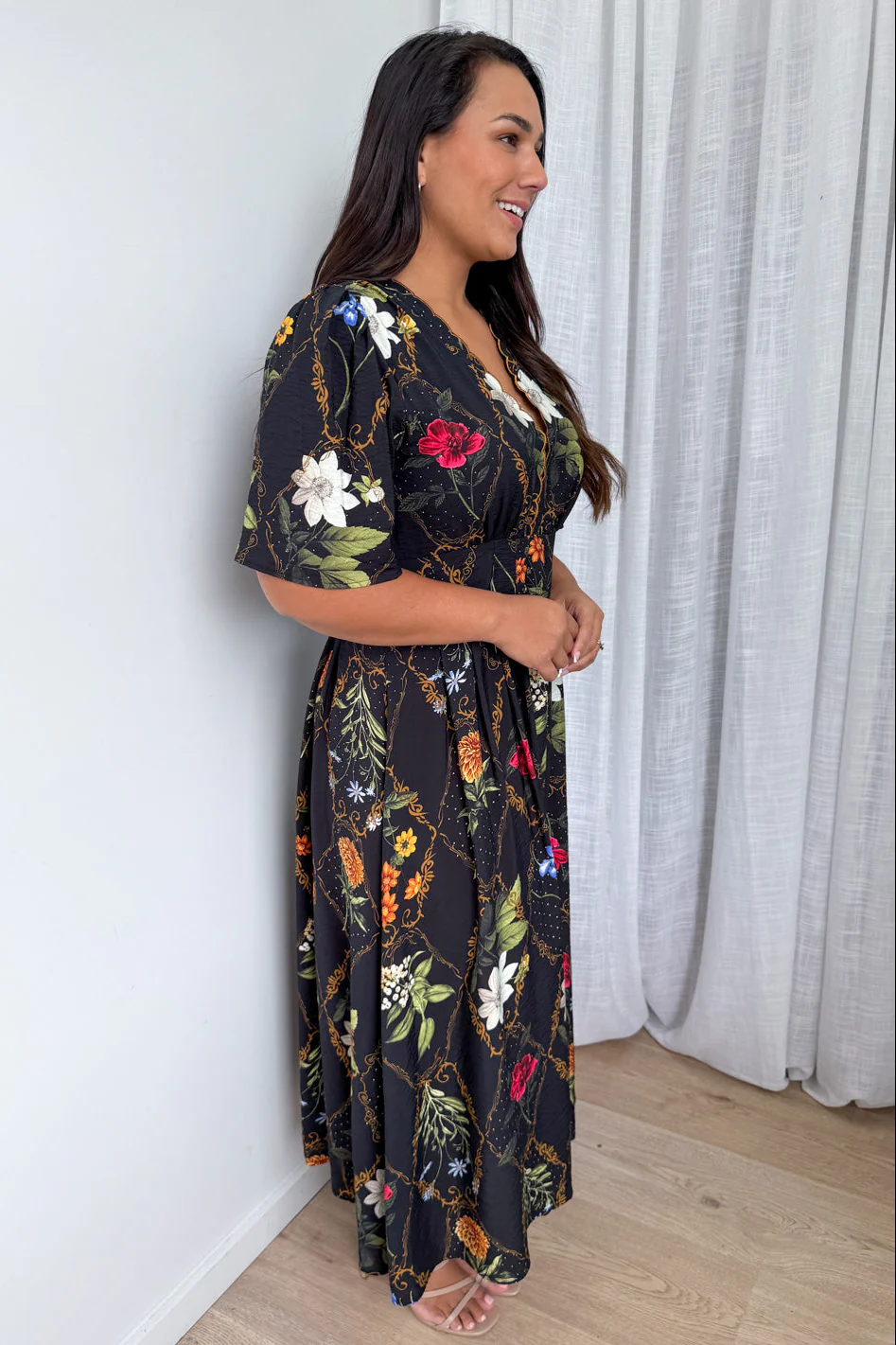 Esmeray Dress - Black Floral - Image 7